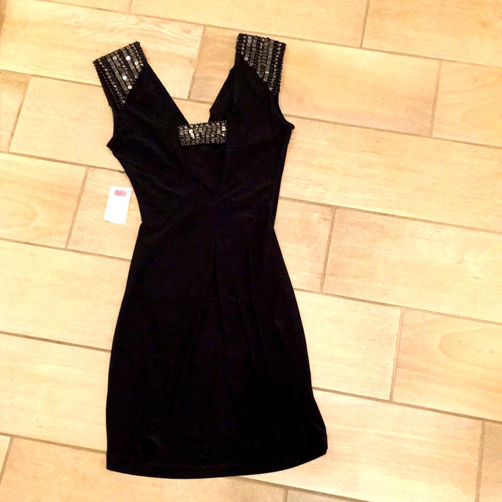 Black Cocktail dress, junior size 9/10 fits women size small
